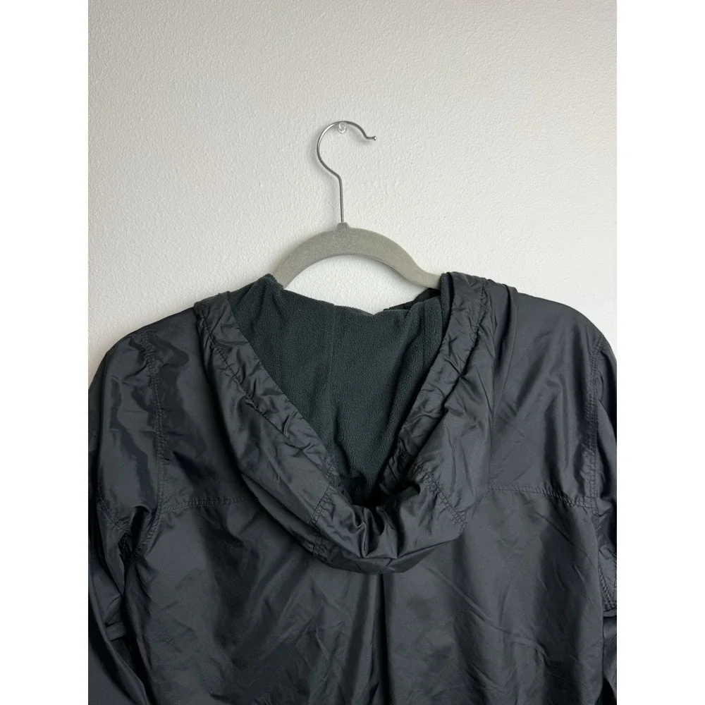 Columbia Flash Challenger Windbreaker Jacket Mens XS Black Logo Hooded Zip-Up‎